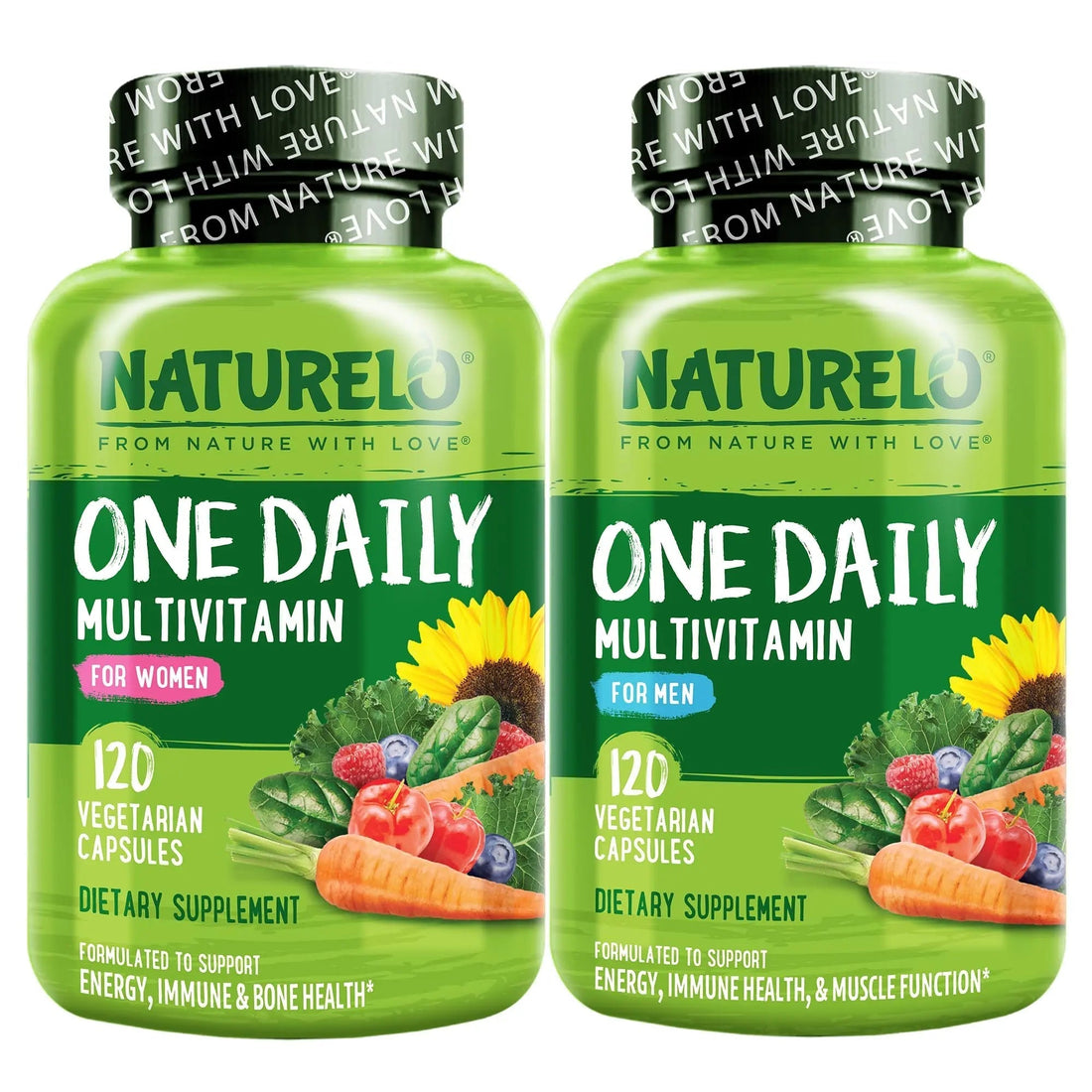 NATURELO One Daily Multivitamin for Men, 120 Vegetarian Capsules One Daily Multivitamin for Women NATURELO uk supplements