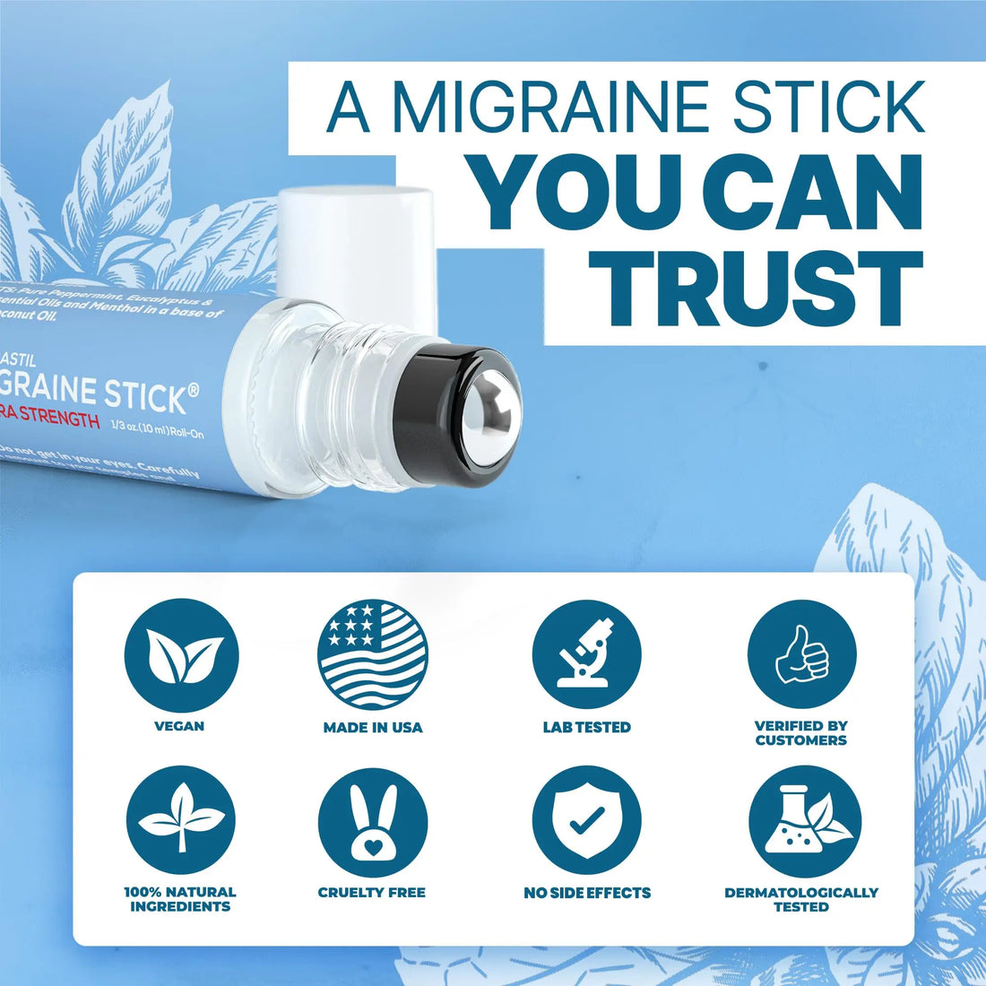 Basic Vigor Migrastil Extra Strength Migraine Stick Advanced Formula. Strong Aromatherapy Roll On with Menthol and Essential Oils. No Lavender. Made in The USA. Basic Vigor uk supplements