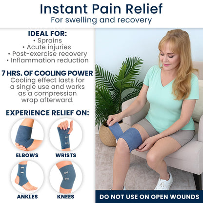 Dr Pat's Ice Tape (4 Pack) - Cooling Bandage Wrap Athletic Tape - Compression Instant Cold Compress Wrap with Menthol - Elastic, Athletic for Sore Muscles, Pain Relief Now, Swelling, Recovery, Sports Dr. Pat's buy supplements Au