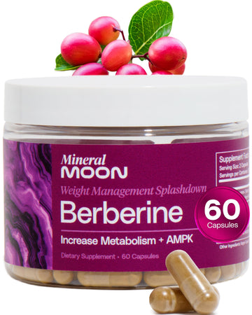 Mineral Moon Premium Berberine Supplement Body Composition, 60 Capsules - with Cissus Quadrangularis & Berberine Phytosome - Supports Overall Wellness Mineral Moon Au supplements