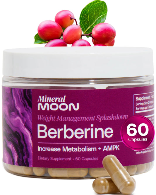 Mineral Moon Premium Berberine Supplement Body Composition, 60 Capsules - with Cissus Quadrangularis & Berberine Phytosome - Supports Overall Wellness Mineral MoonAU supplements