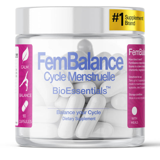 BioEssentials FemBalance® – Women’s Hormone Balance Supplement for PMS Support & Menstrual Cramp Relief - Ashwagandha, Magnesium & Chamomile for Hormonal Balance, Mood & Energy – 90 Vegan Capsules BioEssentialsAU supplements