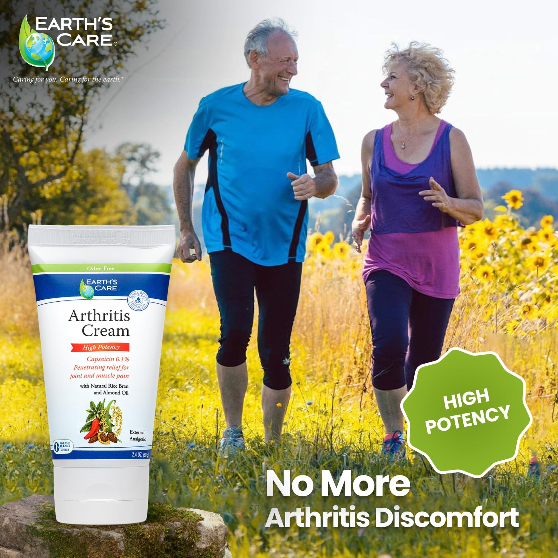 Earth's Care Arthritis Cream - Joint Cream with Natural Capsaicin - Topical Analgesic 2.4 OZ (Pack of 2) Earth's Care Au supplements