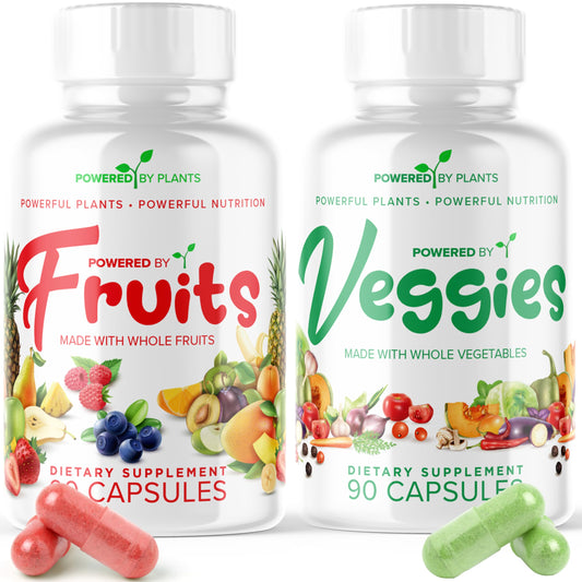 Daily Fruits and Veggies Supplement - 180 Capsules for 30 Days, Non GMO & Gluten Free Superfood with Natural Vitamins - Powered by Plants, 2-Pack POWERED X PLANTSAu supplements