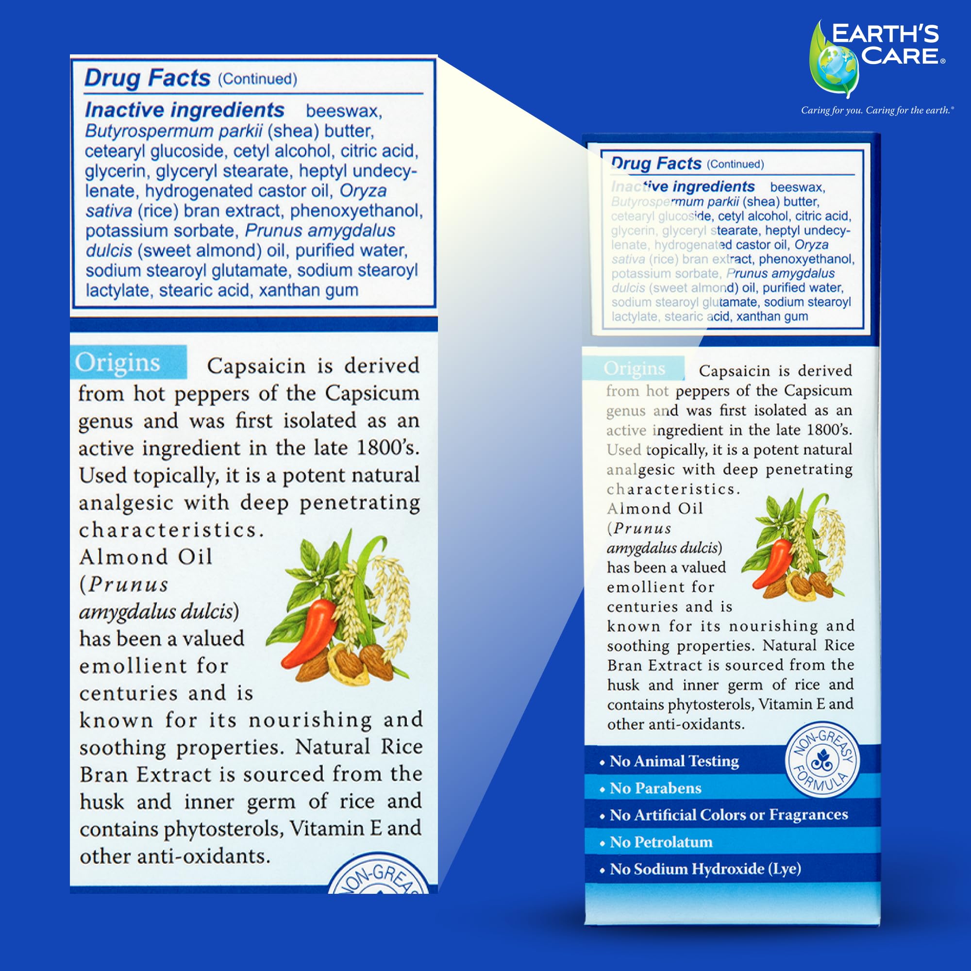 Earth's Care Arthritis Cream - Joint Cream with Natural Capsaicin - Topical Analgesic 2.4 OZ (Pack of 2) Earth's Care Au supplements