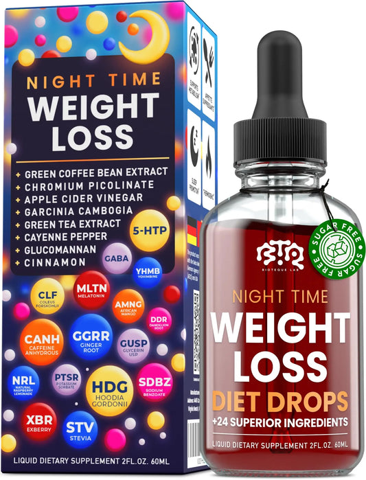 BIOTEQUELAB Night Time Weight Loss Diet Drops - Appetite Control, Fat BIOTEQUELABAU supplements