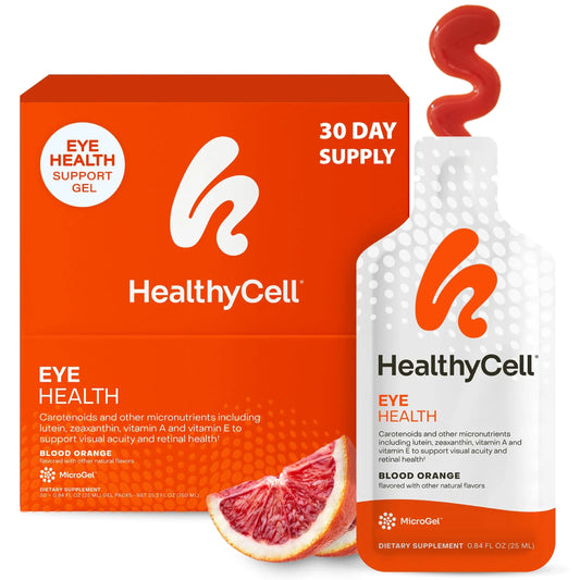 Healthycell Eye Health Daily Liquid Supplement - Eye Vitamins & Minerals with Lutein, Zeaxanthin, Astaxanthin & Beta Carotene for Sight Care & Macular Support - 30 Gel Packs HealthycellAU supplements