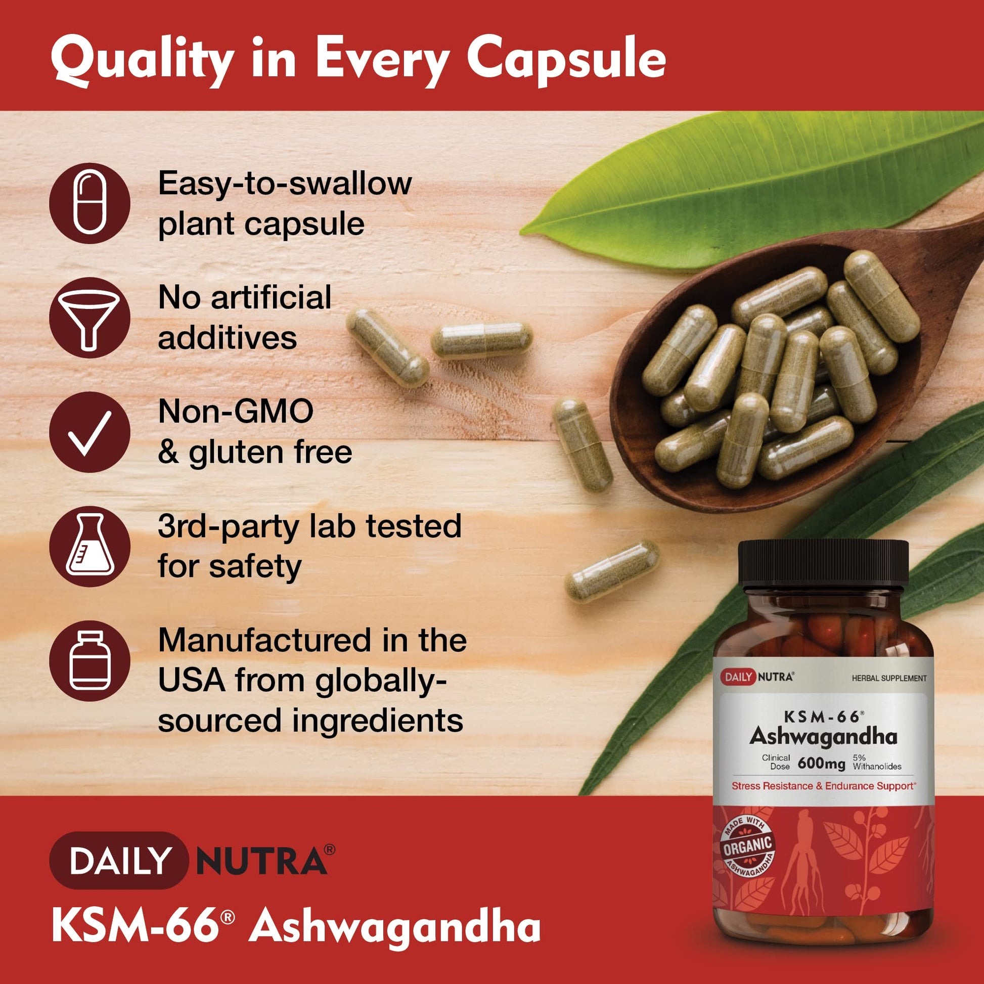 DailyNutra KSM-66 Ashwagandha 600mg Organic Root Extract - High Potency Supplement DailyNutra Au supplements