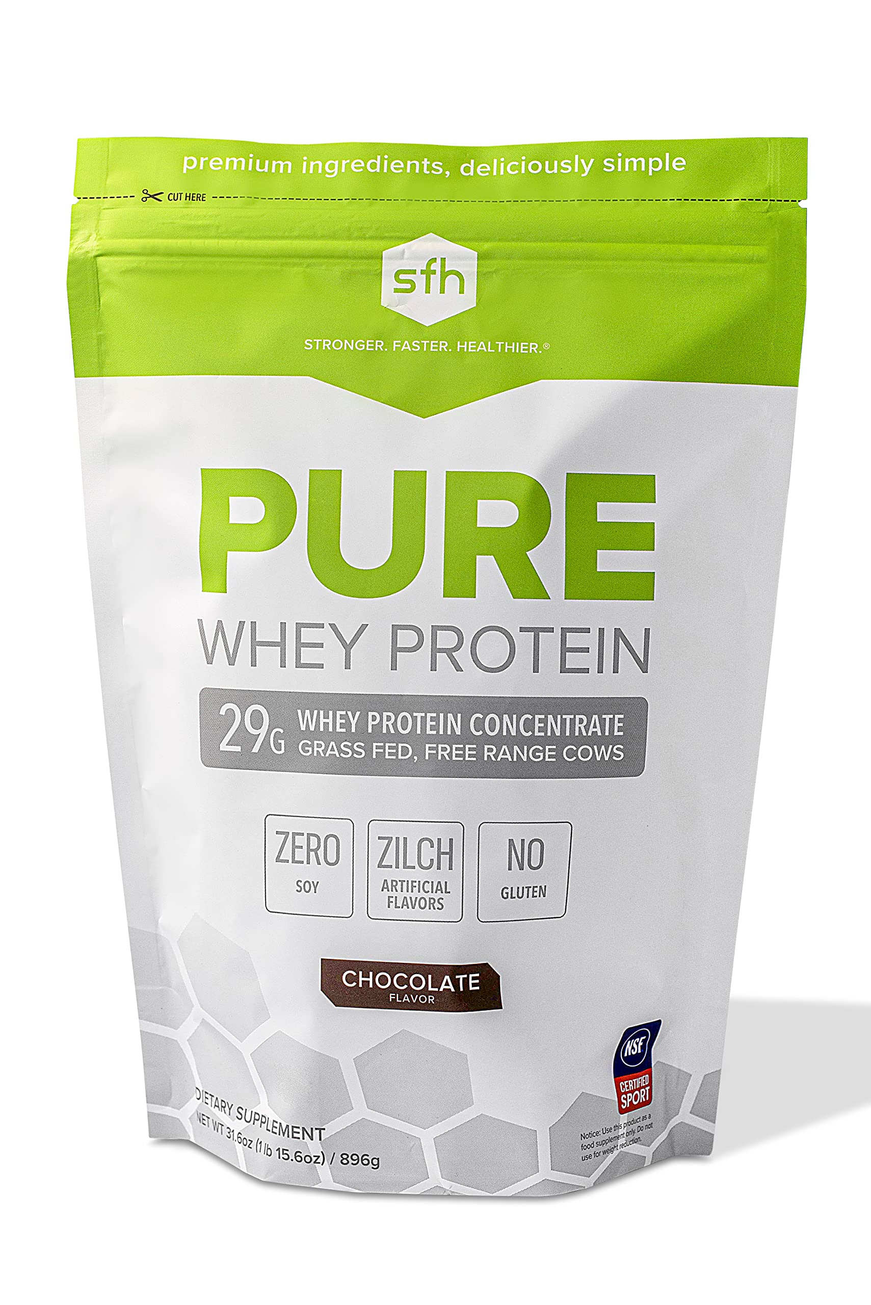 SFH Pure Whey Protein Powder (Chocolate) Best Tasting 100% Grass Fed Whey SFH Au supplements