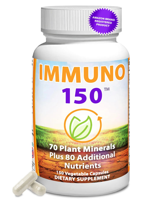 Immuno 150, Immune Support Supplement, Packed with 70 Plant Minerals, 13 Essential Vitamins and 68 Additional Nutrients-150 Vegetable Capsules Immuno 150AU supplements