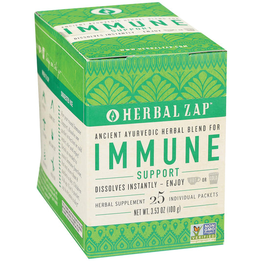 Herbal Zap! Immune Support Supplement Powder (25 Packets Per Box) – Ancient Ayurvedic Herbal Blend, Dissolves in Hot or Cold Water, 0.14 Oz Ea Herbal ZapAu supplements