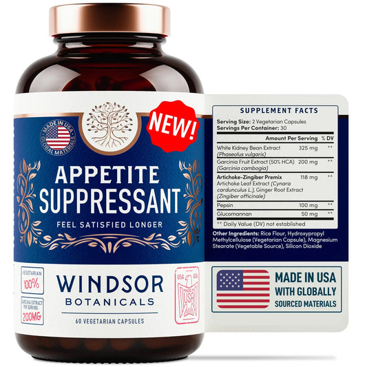 Appetite Suppressant for Weight Loss - Garcinia Cambogia, Glucomannan Appetite Control WINDSOR BOTANICALSAU supplements