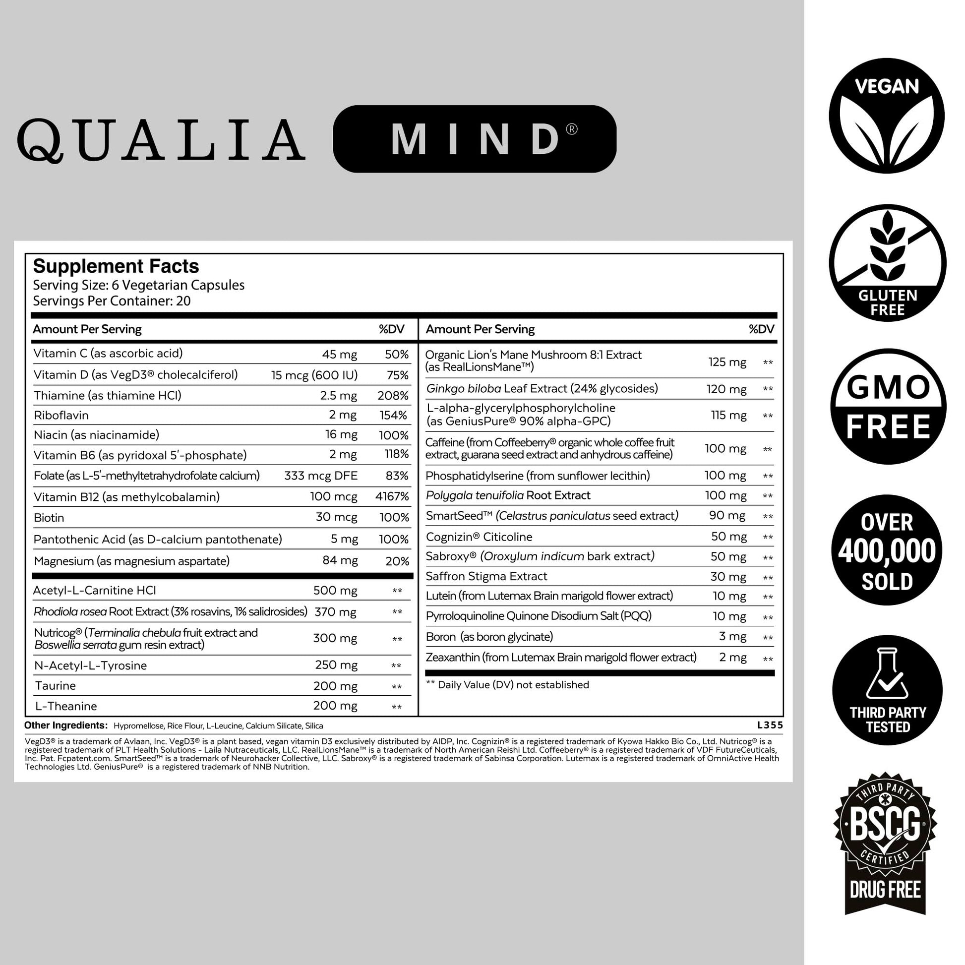 Qualia Mind — Beat Brain Fog | Doctor-Formulated Premium Brain Nourishment | Fuel Focus, Drive & Energy | 32 Ingredients Including Lion’s Mane, Cognizin™️, Ginkgo & More| 2 Week Supply* QUALIA LIFE SCIENCES Au supplements