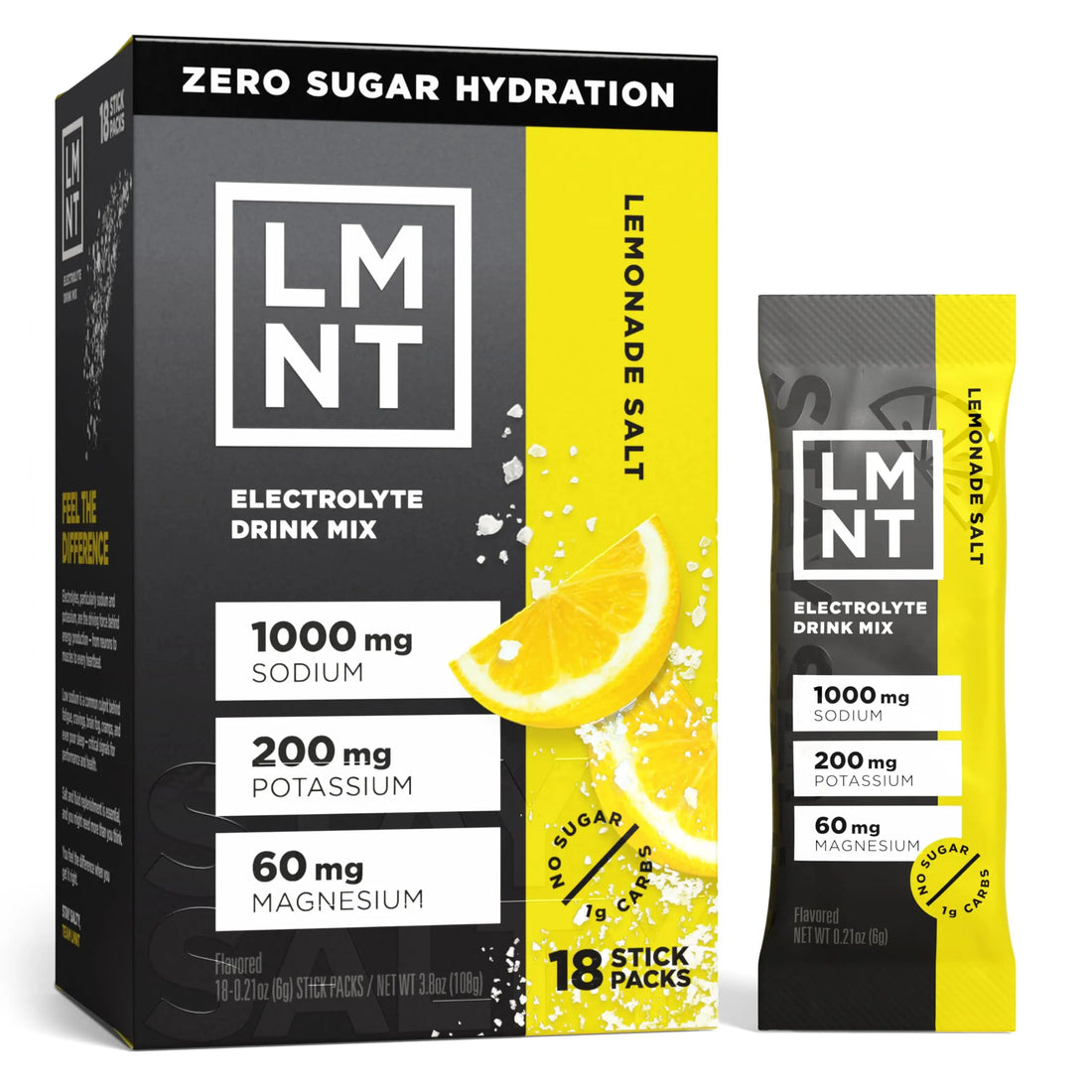 LMNT Zero Sugar Electrolytes - Lemonade | Drink Mix | 18-Count Drink LMNT Au supplements