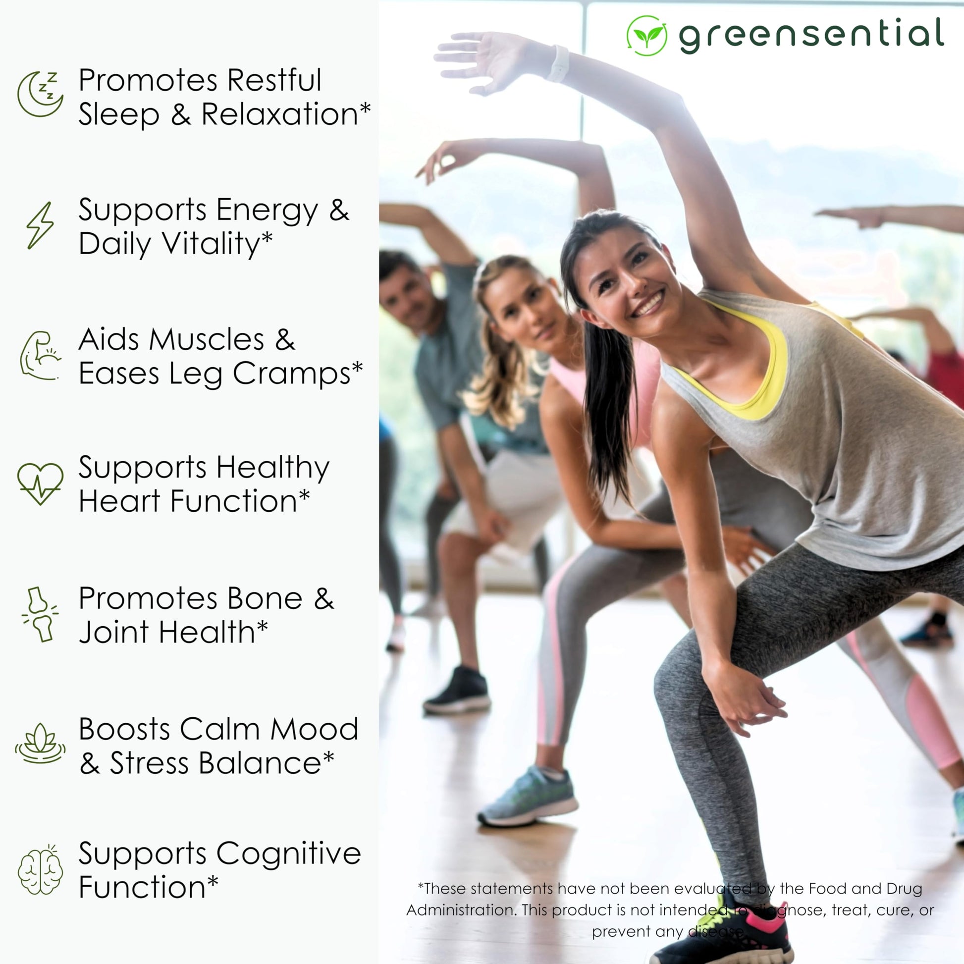 Greensential 5-in-1 Magnesium Complex 500mg | Glycinate, Malate, Citrate, Oxide & Aquamin® | for Sleep, Muscle & Heart Support | High Absorption, Vegan, 120 Capsules Greensential Au supplements