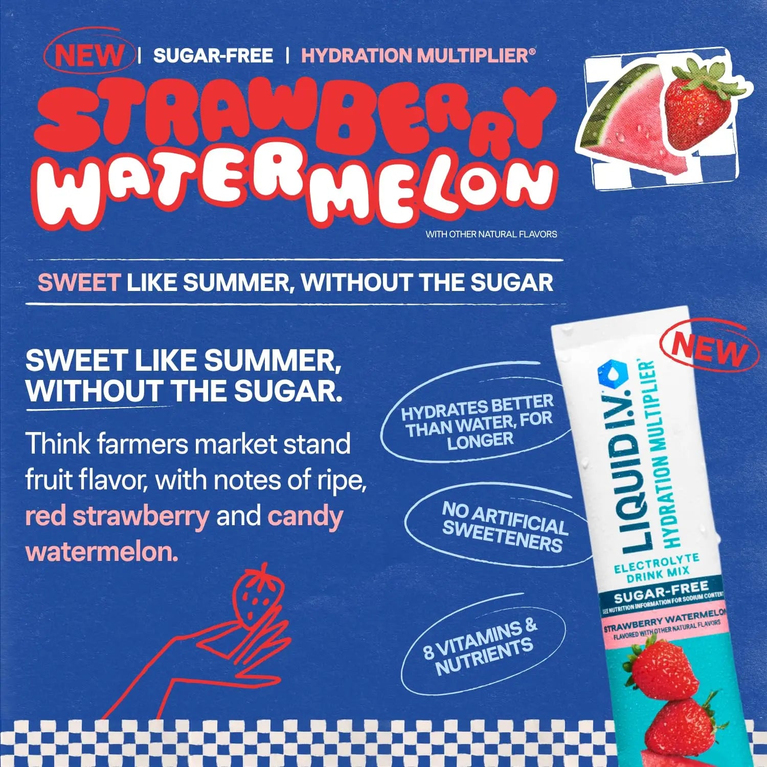 Liquid I.V.® Hydration Multiplier Sugar Free – Strawberry Watermelon | Electrolyte Powder Drink Mix | 3 Pack (42 Servings) Liquid I.V. Au supplements