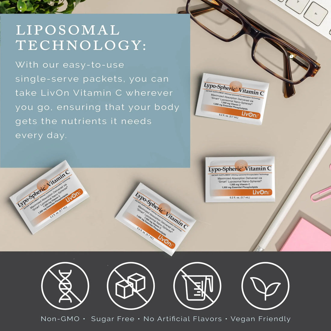 LivOn Laboratories Lypo–Spheric Vitamin C – 6 Cartons (180 Packets) – 1,000 mg Vitamin C & 1,000 mg Essential Phospholipids Per Packet – Liposome Encapsulated for Improved Absorption – 100% Non–GMO LivOn Laboratories Au supplements