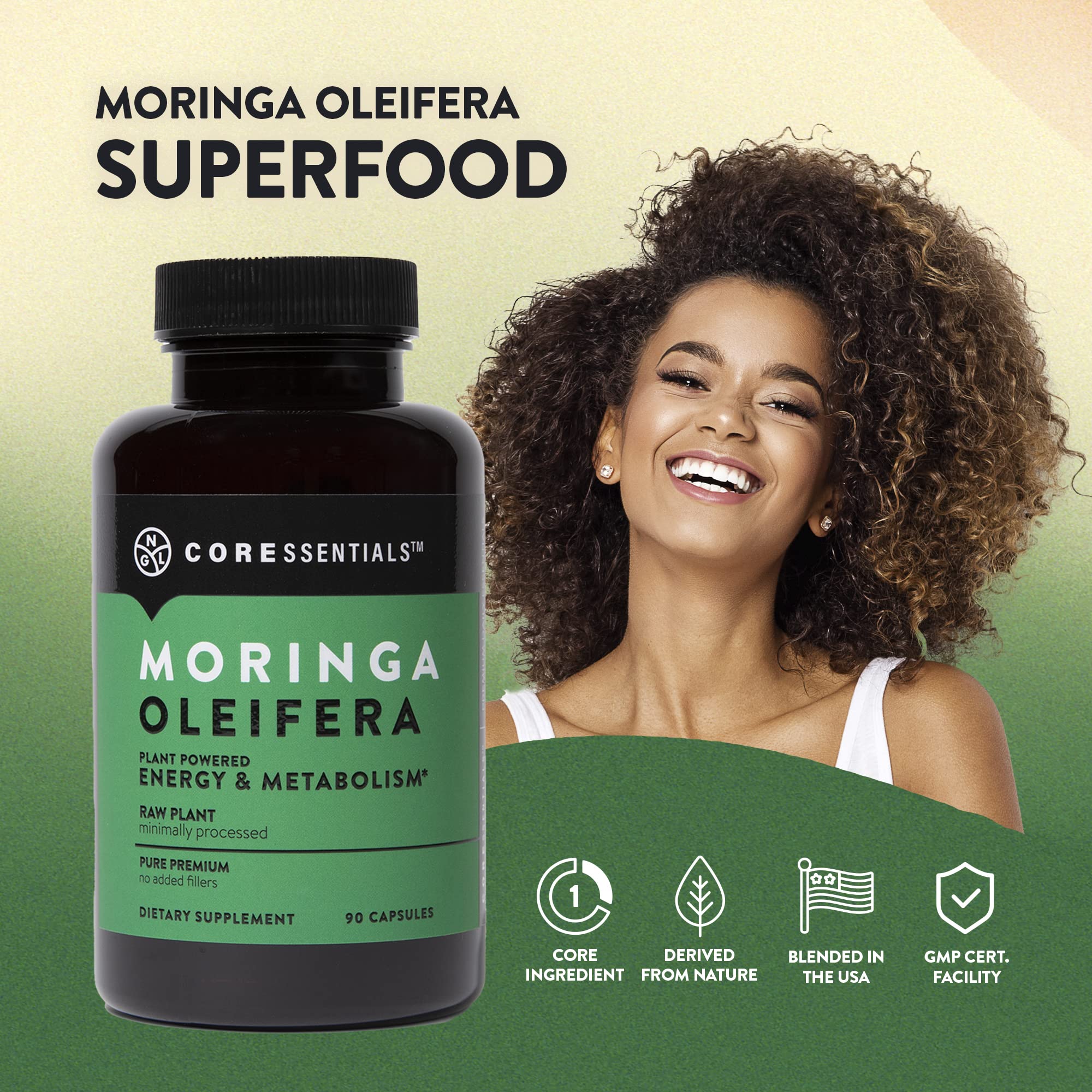 NGL Moringa Capsules 1300mg | Pure Raw Moringa Oleifera Superfood Dietary Supplement | 90 Capsules NGL Au supplements