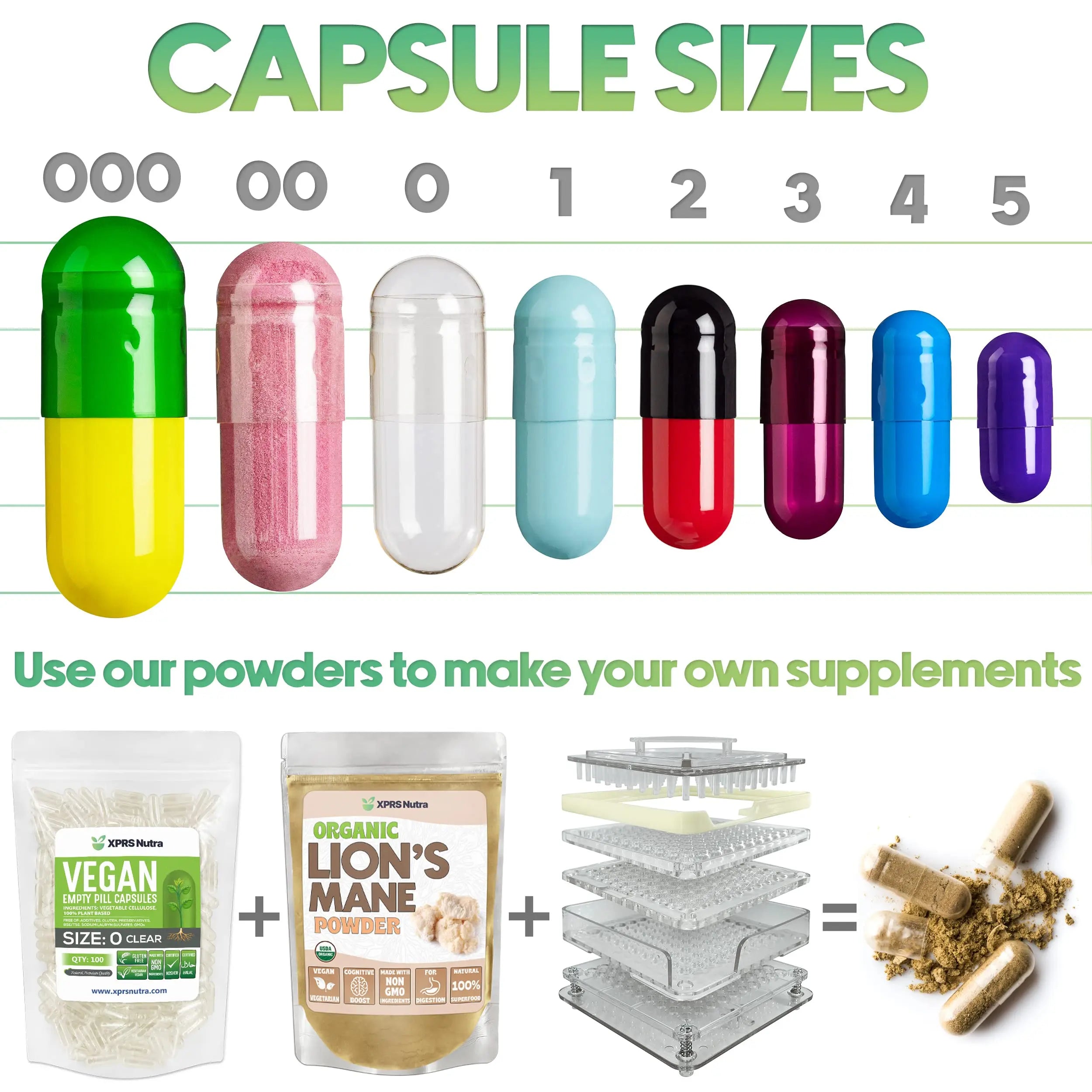 XPRS Nutra Size 3 Empty Capsules - 500 Count Empty Gelatin Capsules - Pills DIY Capsule Filling - Pure Bovine Pill Gel Caps Fillable XPRS Nutra Au supplements
