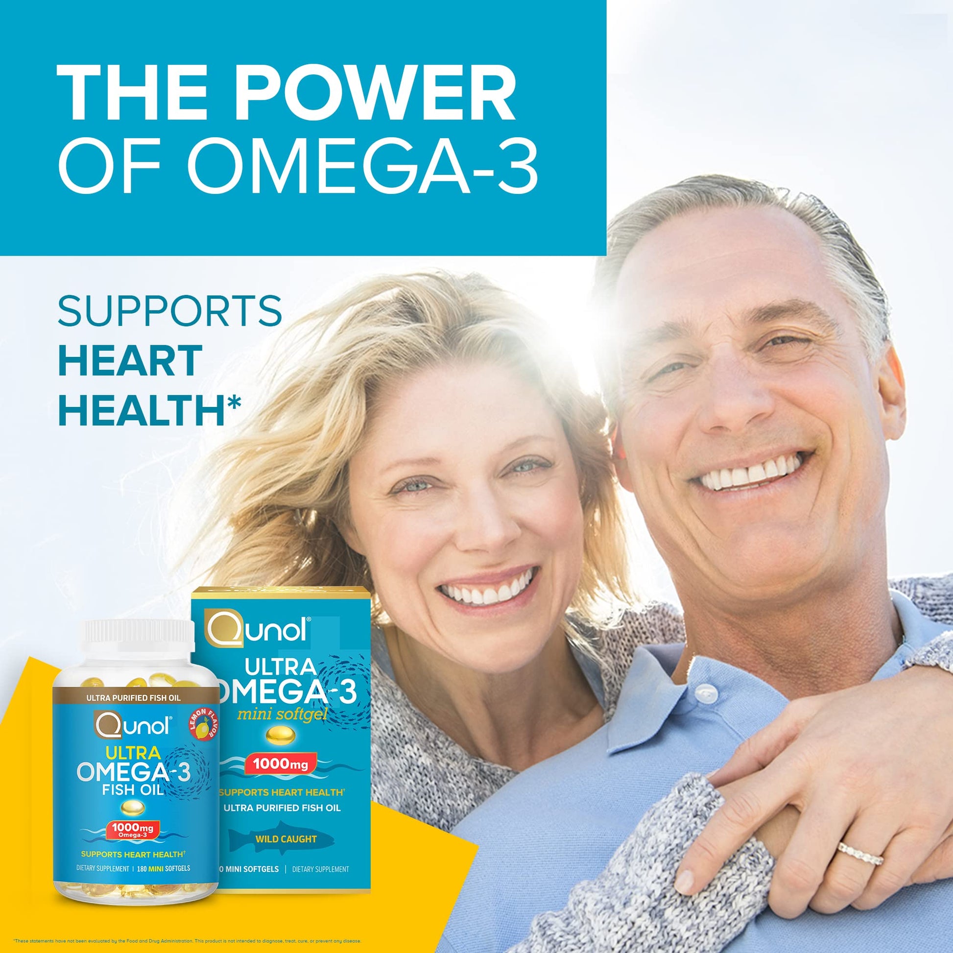 Qunol Fish Oil Omega 3 Mini Softgels, 1000mg Omega 3 EPA + DHA, Ultra Pure Supplements, Heart Health Support, Lemon Flavor, Easy to Swallow Minis, 3 Month Supply, 180 Count Qunol Au supplements