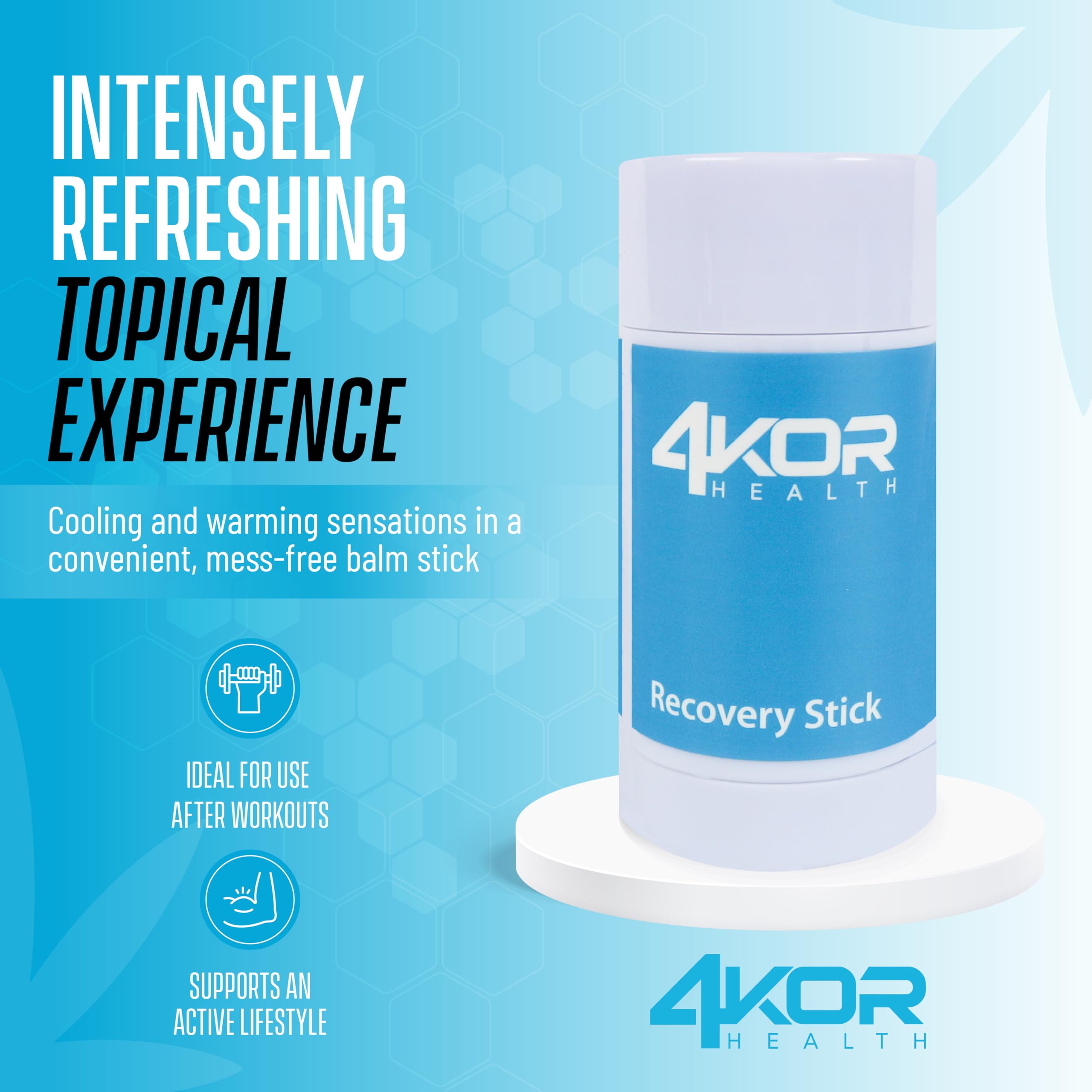4KOR Hemp Infused Balm Stick – Topical Skin Balm with Cooling & Warming Sensation | Portable, Non-Greasy Twist-Up | 1 oz 4KOR Fitness Au supplements