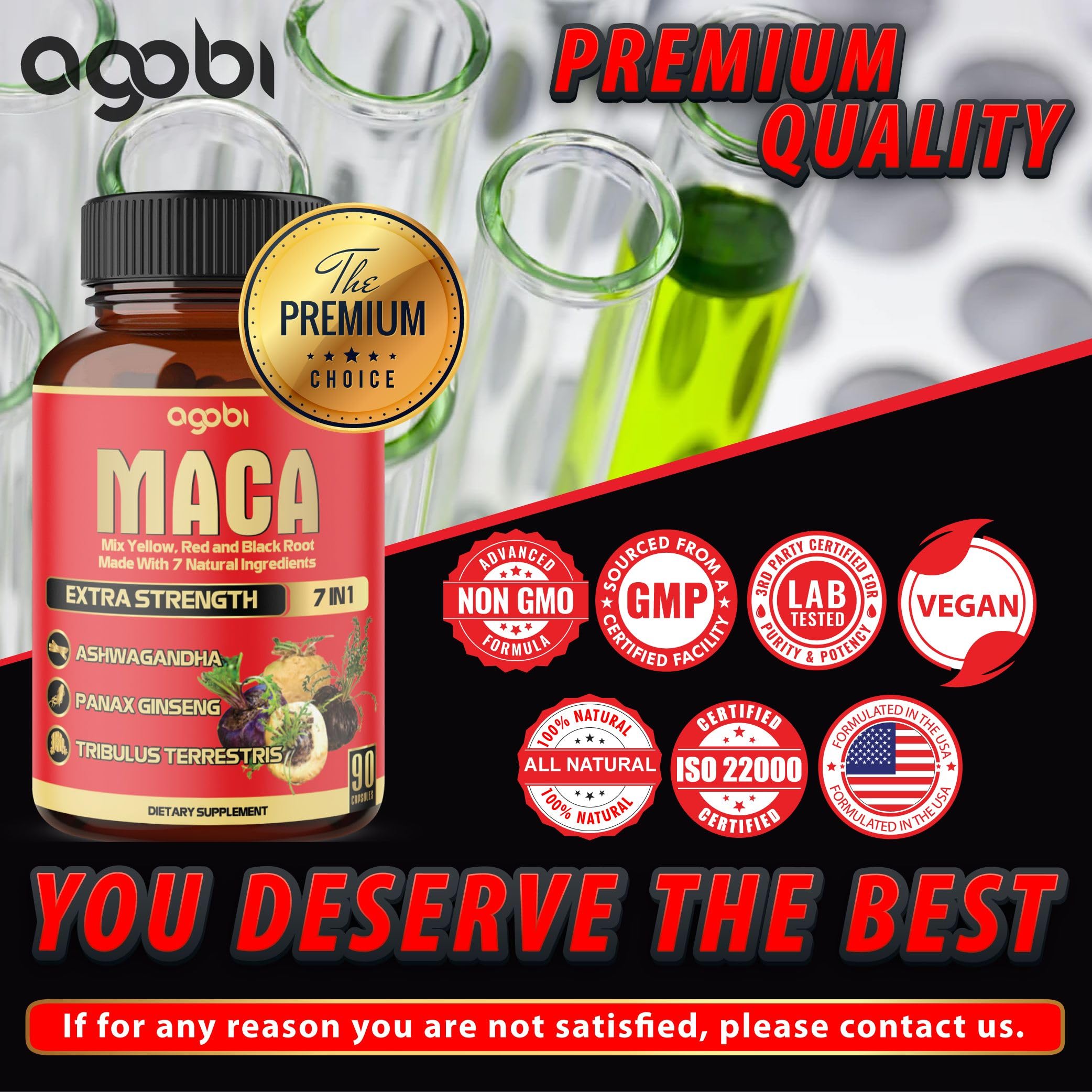 Maca Root Capsules - Supports Natural Health - Energy - Performance & Mood Supplement - Enhanced Blood Flow 3-Month Supply agobi Au supplements