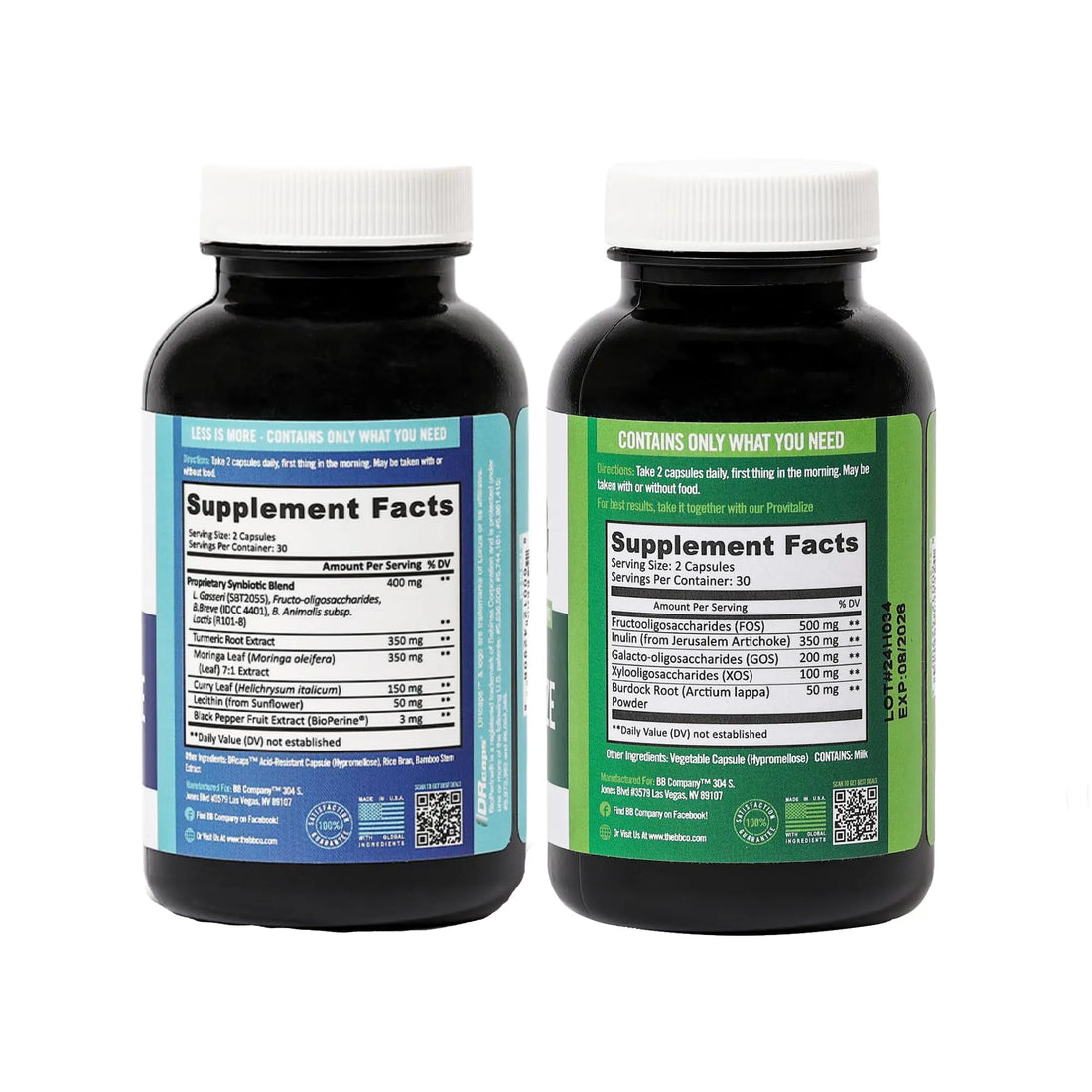 BB Company Slim Gut Bundle | Menopause Prebiotics and Probiotics for Women | Gut Vitamins for Digestive Health | Supports Joint Health BB Company uk supplements
