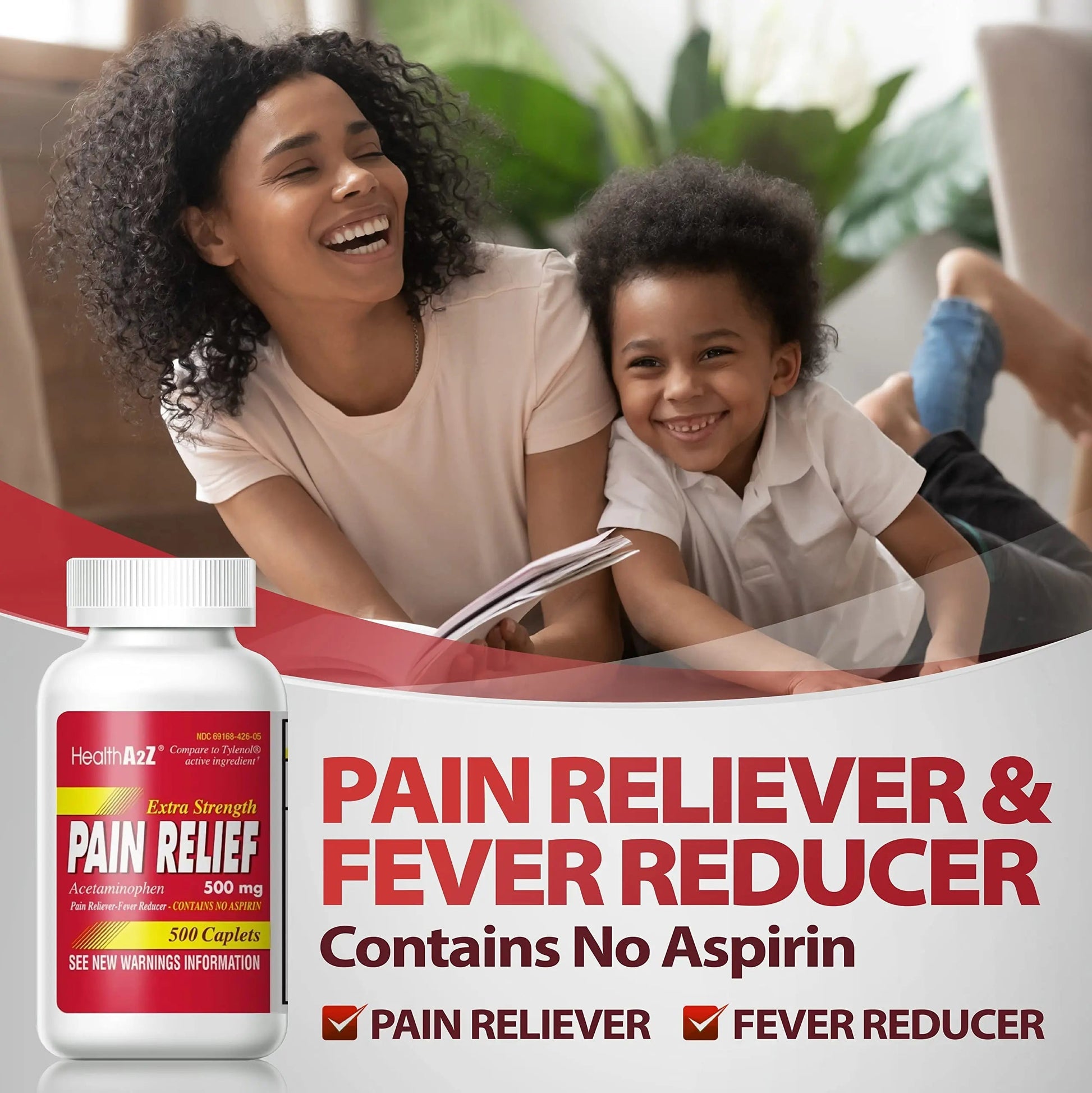 HealthA2Z® Extra Strength Pain Relief | Acetaminophen 500mg | Contains No Aspirin | Fever Reducer | Pain Reliever (500 Count (Pack of 1)) HealthA2Z Au supplements