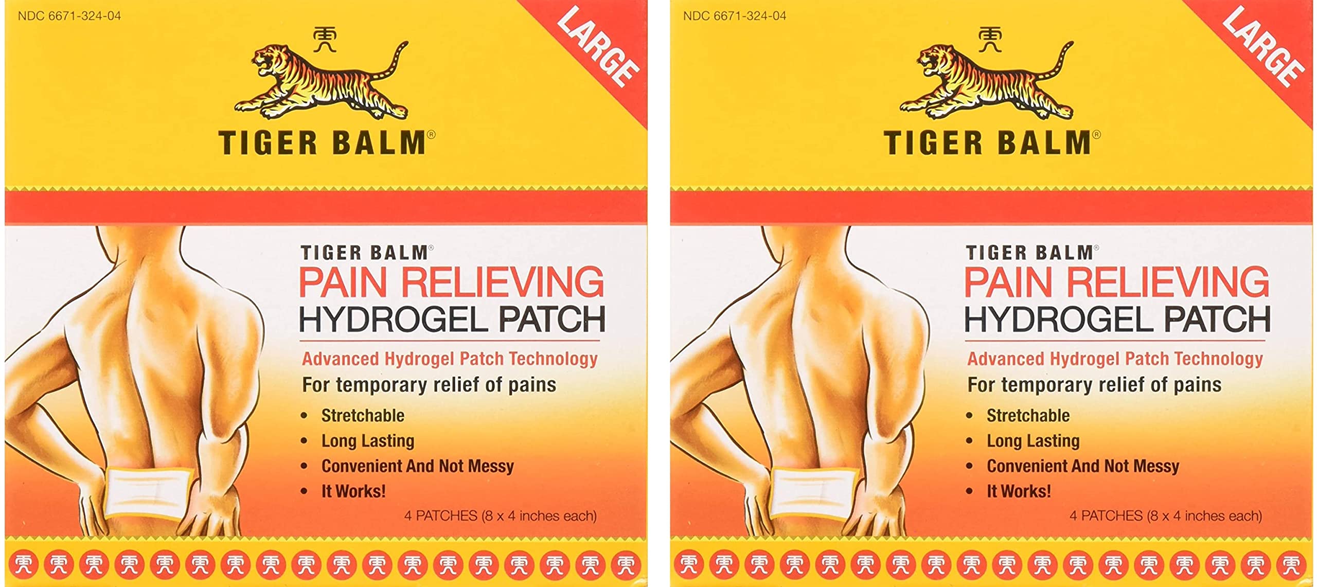 Tiger Balm Pain Relieving Patch, Large 4 Each, 4 Count, Pack of 2 Tiger Balm Au supplements