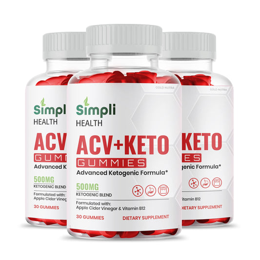 (3 Pack) Simpli Health ACV Keto Gummies, Maximum Strength Gold NutraUS supplements