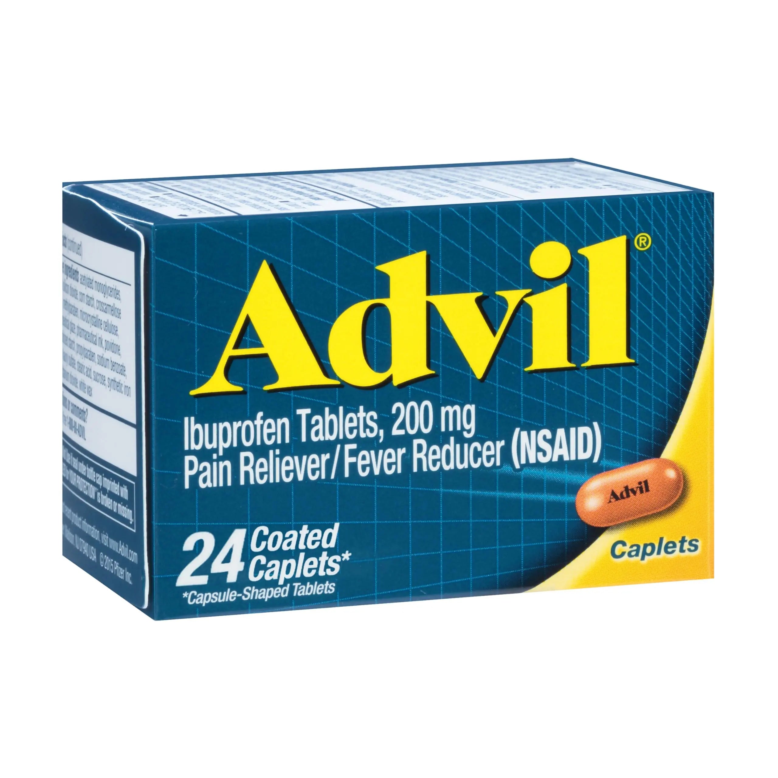 Advil Ibuprofen Coated Caplets Pain Reliever and Fever Reducer 200 Milligram 24Ct Advil Au supplements