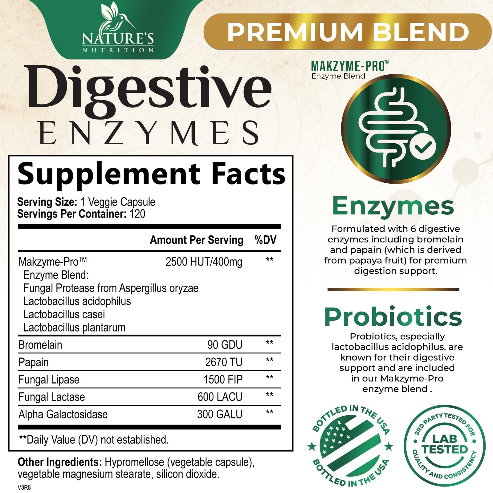 Digestive Enzymes - Super Digestive Multi Enzyme Complex for Bloating & Gut Health Support with Bromelain, Papain, Probiotics & Prebiotics - Digestion Health Support for Women & Men - 120 Capsules Nature's Nutrition Au supplements