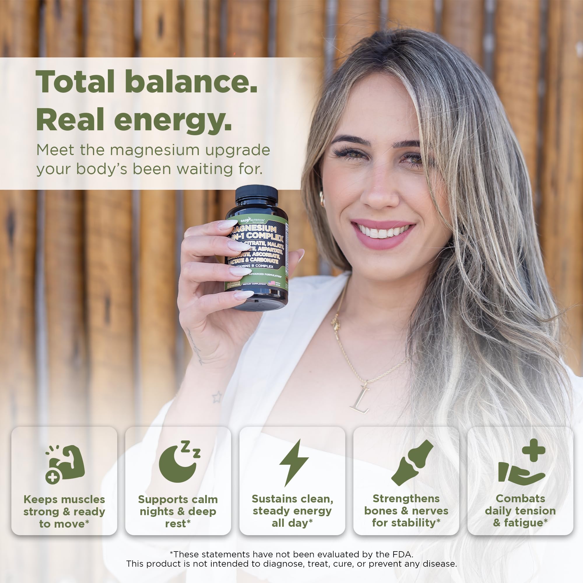 Gade Nutrition Magnesium Complex 10 in 1 - Glycinate, Citrate, Malate, Oxide, Taurate, Aspartate, Gluconate Ascorbate Lactate Carbonate Zinc Copper Manganese & Vitamins 90 Count GADE NUTRITION BOOST YOUR HEALTH Au supplements