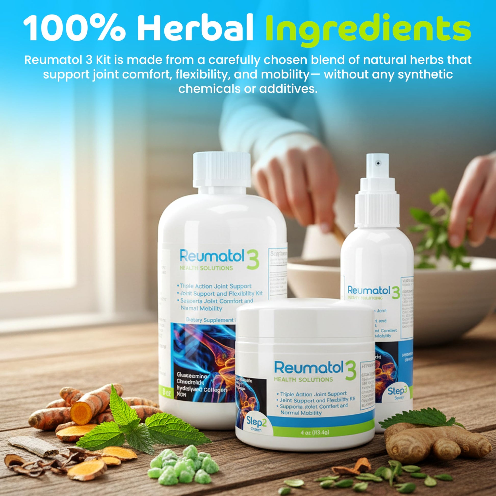Reumatol 3 Kit – Natural Joint Support Formula for Comfort and Mobility | Helps Ease Stiffness & Promotes Flexible Joints | Herbal Blend for Daily Wellness Reumatol Health Solutions Au supplements