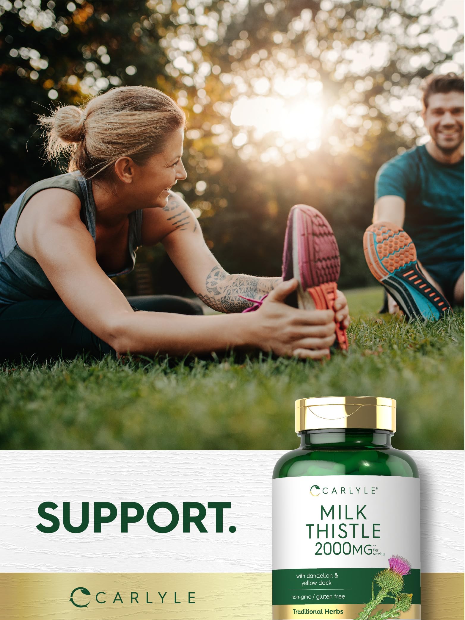 Carlyle Milk Thistle 2000mg | 180 Capsules | with Dandelion & Yellow Dock | Non-GMO Carlyle Au supplements