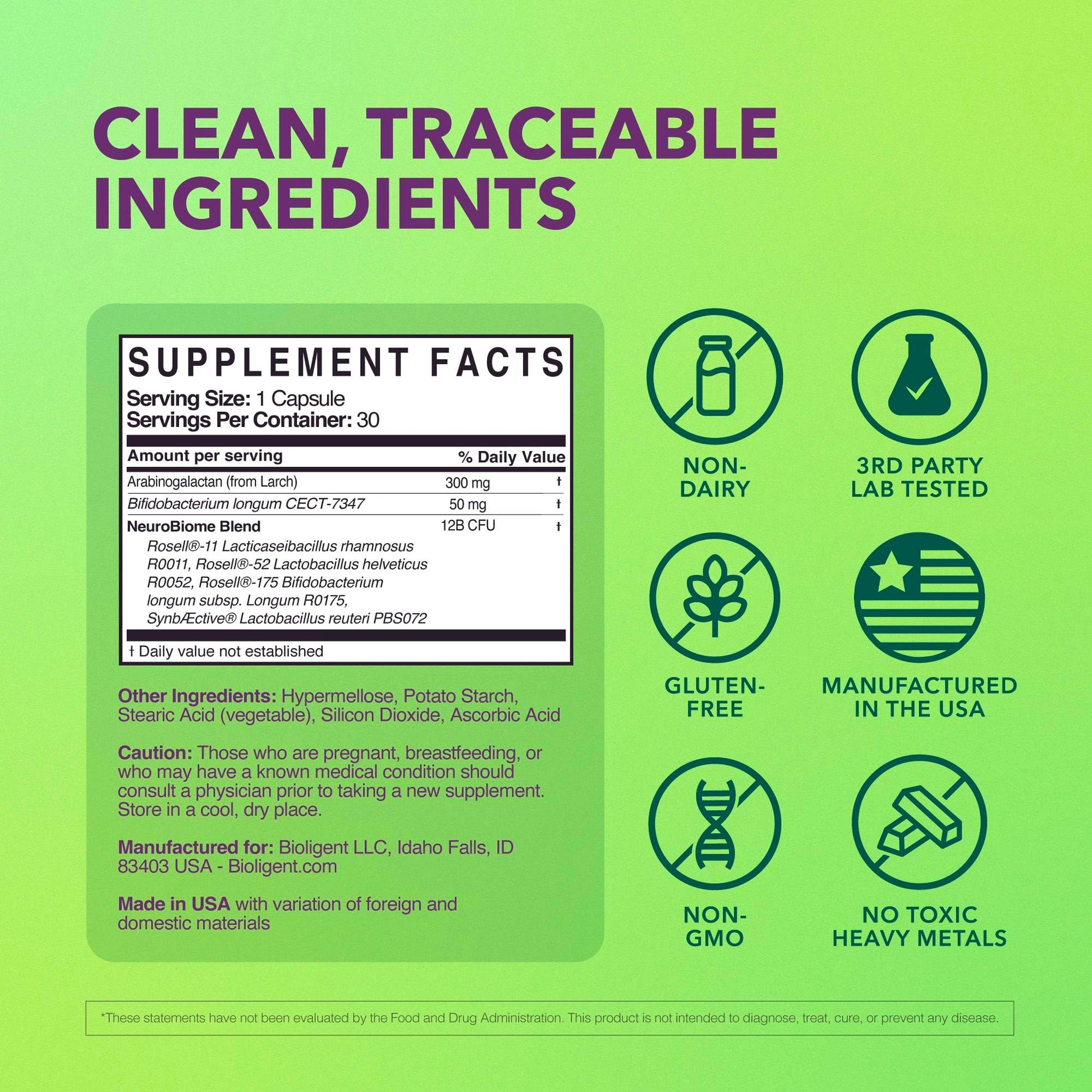 BIOLIGENT Tribiotic+ Prebiotic, Probiotic and Postbiotic Supplement for Women & Men, Gut Health, Immune Support, Bloating Relief, Daily Microbiome and Digestive Support, 30 Capsules, 30 Day Supply BIOLIGENT Au supplements