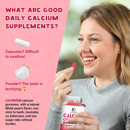 (2 Pack) Calcium Citrate 1200mg with Vitamin D3 Supplements Gummies for Women & Men, Calcium Gummies with Vitamin D3 K2, High Absorption LUCNVEMUS supplements