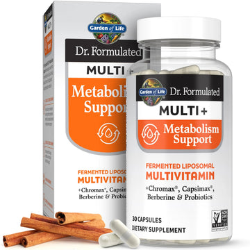 Garden of Life Dr. Formulated Multi+ Metabolism Support - Fermented Liposomal Multivitamin + Chromax, Capsimax, Berberine & Probiotics - 30 Capsules Garden of Life Au supplements