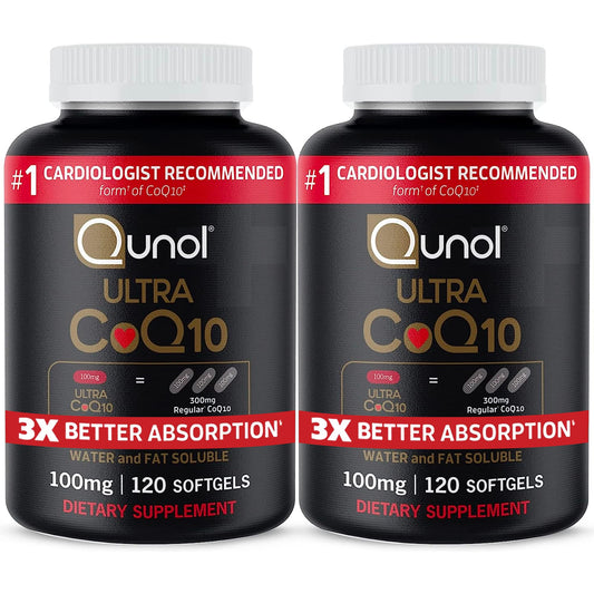 Qunol Ultra CoQ10 100mg, 3x Better Absorption, Patented Water and Fat Soluble Natural Supplement Form of Coenzyme Q10 QunolUS supplements