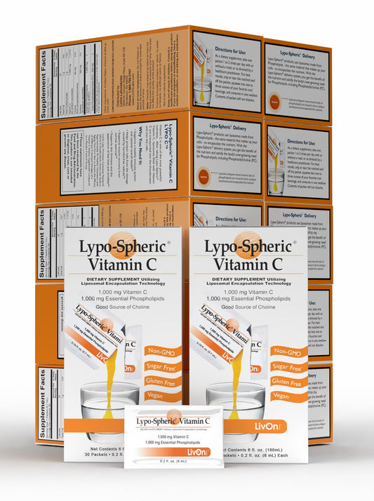 LivOn Laboratories - Lypo–Spheric Vitamin C – 1,000 mg Vitamin C & 1,000 mg Essential Phospholipids Per Packet – Liposome Encapsulated for Improved Absorption – Non–GMO - 12 Pack (360 Count) LivOn LaboratoriesUS supplements