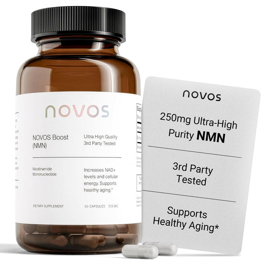 Novos Boost NMN - Contains 250 mg of High-Purity NMN, 60 Capsules, Supports Cellular Repair and DNA Protection, Boosts NAD+ NovosBuy Supplements Australia