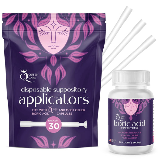 Queen Care - Boric Acid Suppositories & Applicators, Complete Feminine Care, PH Balance for Women Queen CareAU supplements