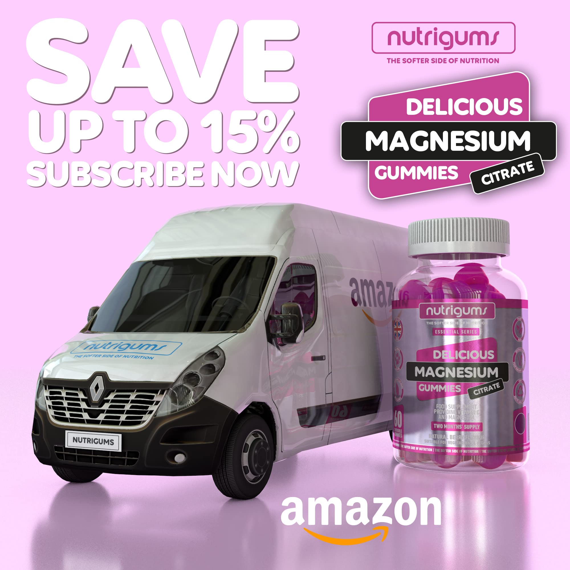 Magnesium Citrate 1250mg & Vitamin C Gummy | Mixed Berry Flavour | 60 Vegan Gummies Nutrigums Au supplements