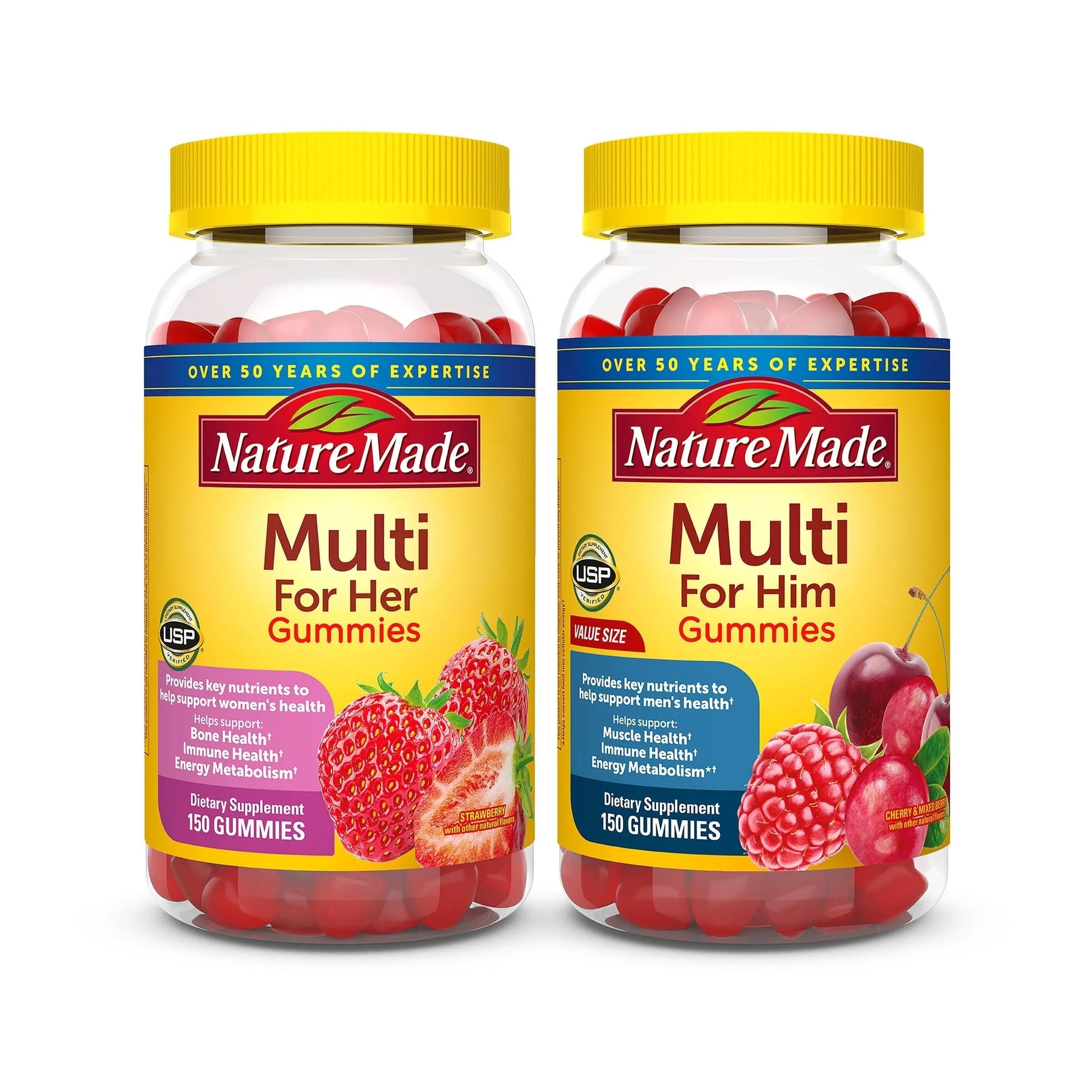 Nature Made Multivitamin Gummies Combo Pack for Him & Her, Tasty Men & Womens Multivitamin with Vitamin C, Vitamin D3, B Vitamins Nature Made Au supplements