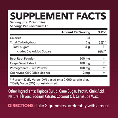 Beet Root Gummies with COQ10 Energy Supplement | Nitric Oxide Supplement for Healthy HAVASU NUTRITIONUS supplements