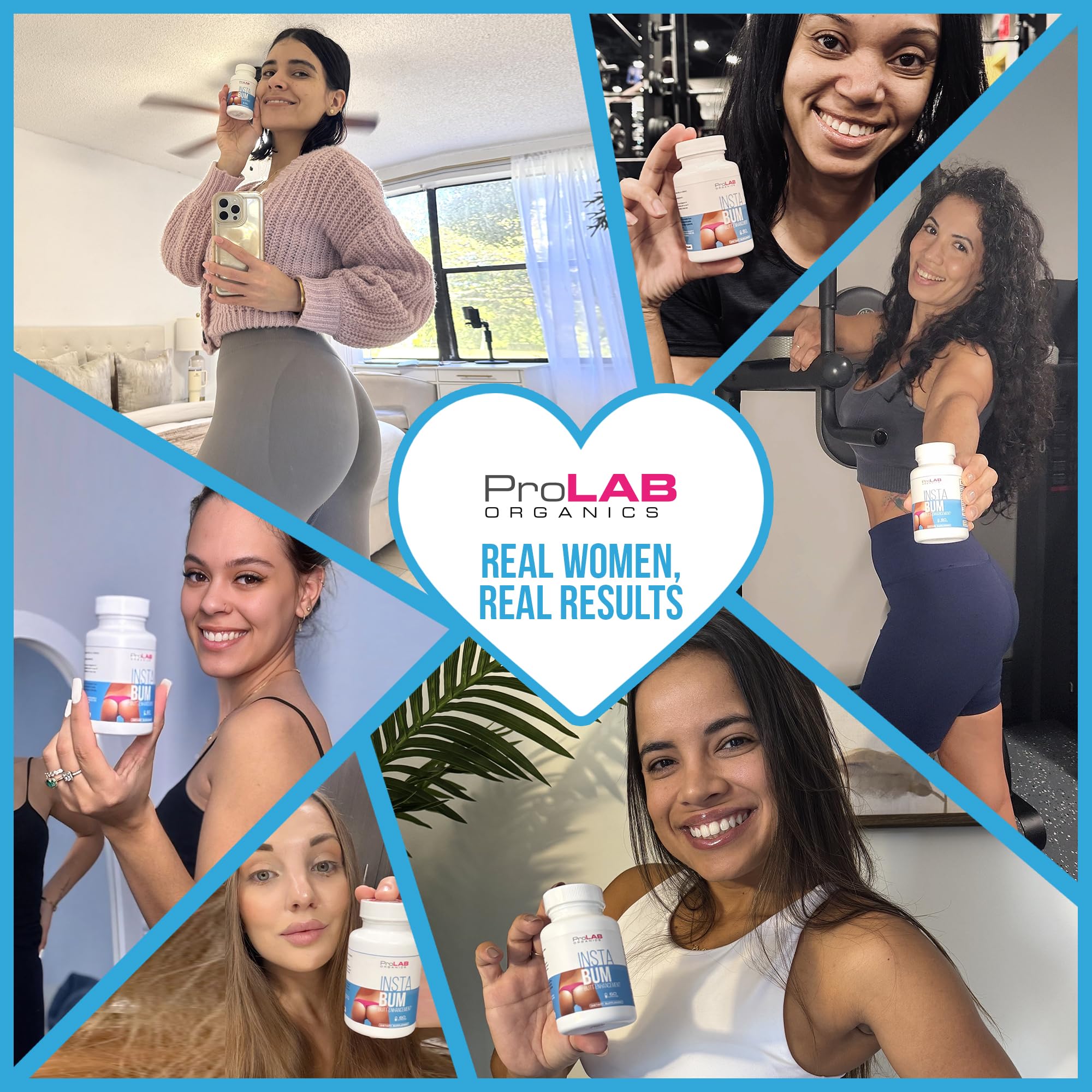 ProLab Organics InstaBum Bum Enhancement Pills – Lift, Shape, and Fill Glutes – Fast Growth for Bigger Butt and Hips – No Gummies. Visible Results in 1-2 Weeks ProLab Organics Au supplements