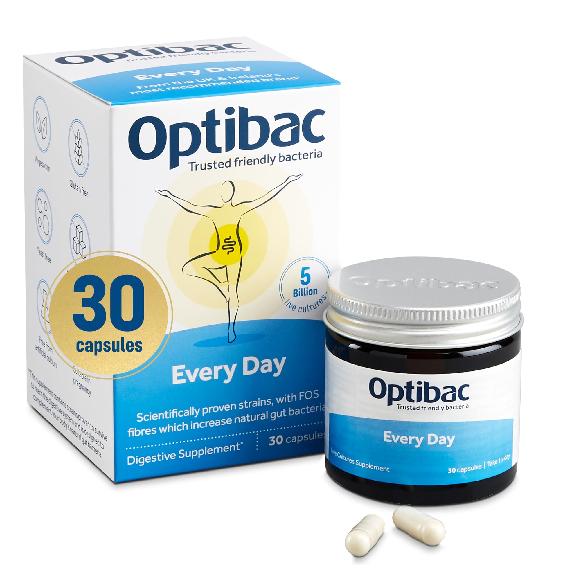 Optibac Probiotics Every Day - Digestive Probiotic Supplement with 5 Billion Bacterial OptiBac Au supplements