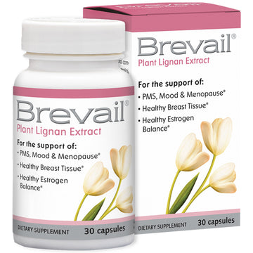 Brevail Plant Lignan Extract Capsules, Proactive Breast Health Supplement with 50 mg SDG Lignans from Flax Seed Hulls for Healthy Estrogen Balance and PMS Mood Support Pills, 30 Count Barlean's Au supplements
