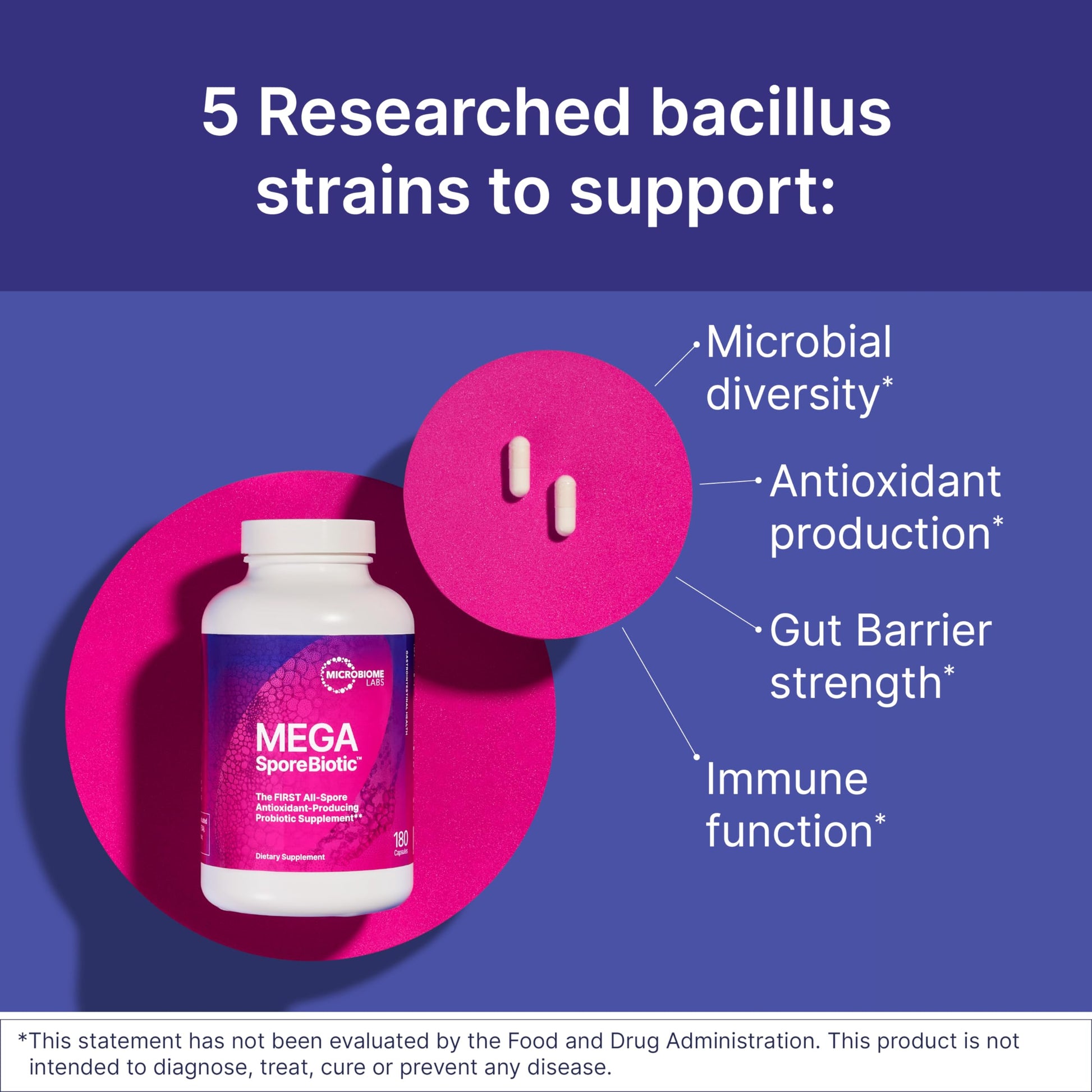 Microbiome Labs MegaSporeBiotic Probiotics for Women & Men - Spore-Based Probiotic for Gut Health & Digestive Support - Shelf-Stable, Travel-Friendly, Mens & Womens Probiotics (60 Capsules) Microbiome Labs Au supplements