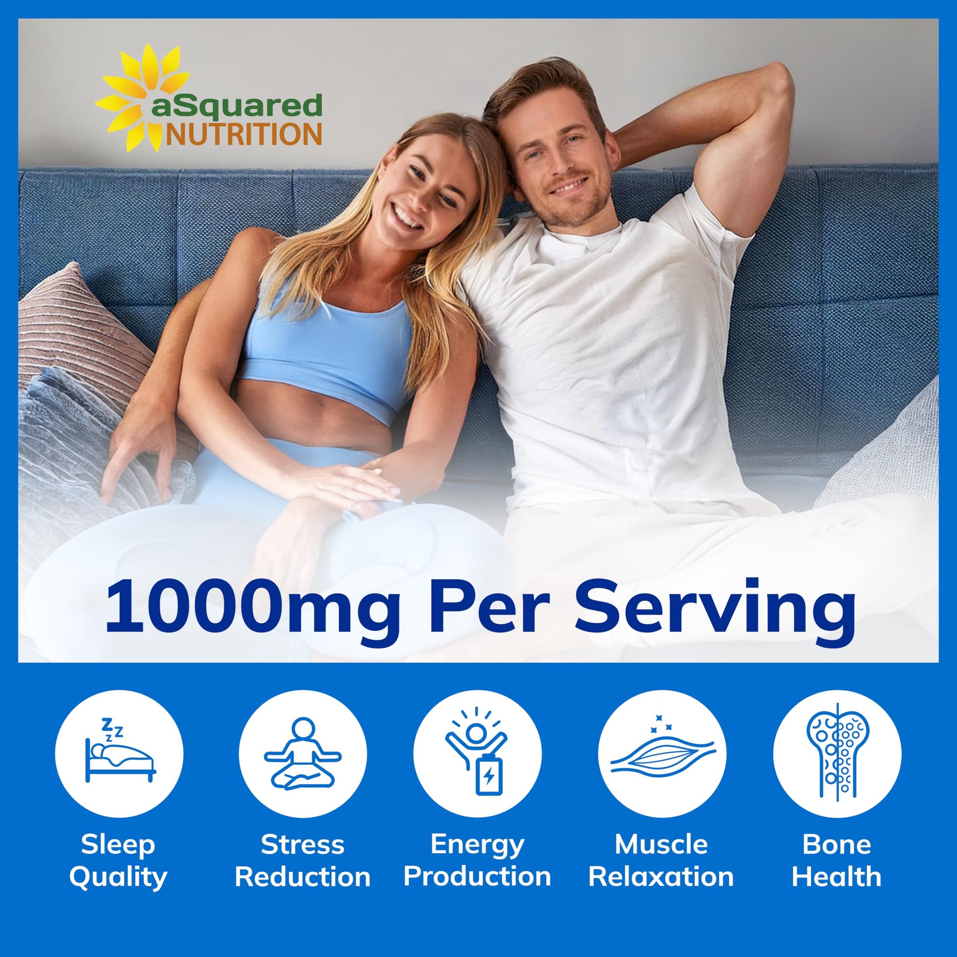 Magnesium Glycinate 1000mg with Vitamin D3 & B6-500mg per Capsule - Pure Elemental Mag Supplement Complex for Sleep, Muscle, Bone Health - Replace Gummies, Tablets & Powder - 120 Capsules aSquared Nutrition Au supplements